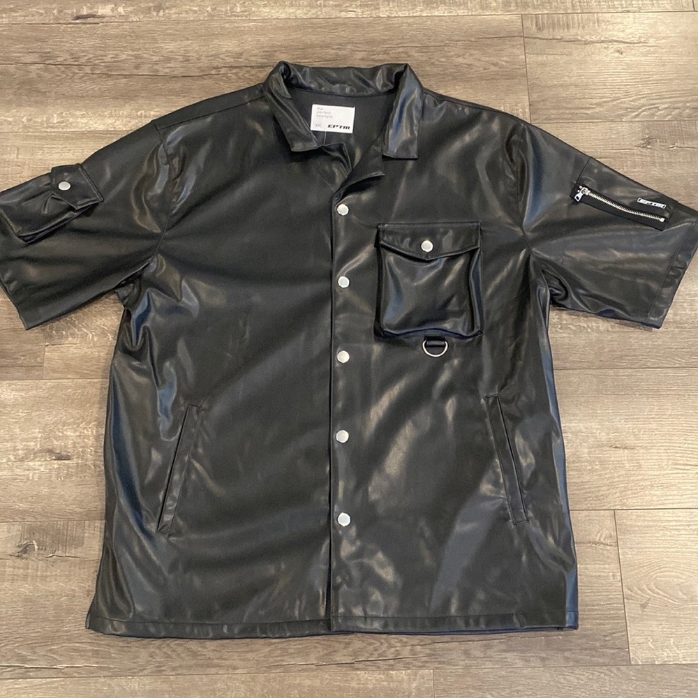 Embellish Black Button Up Shirt